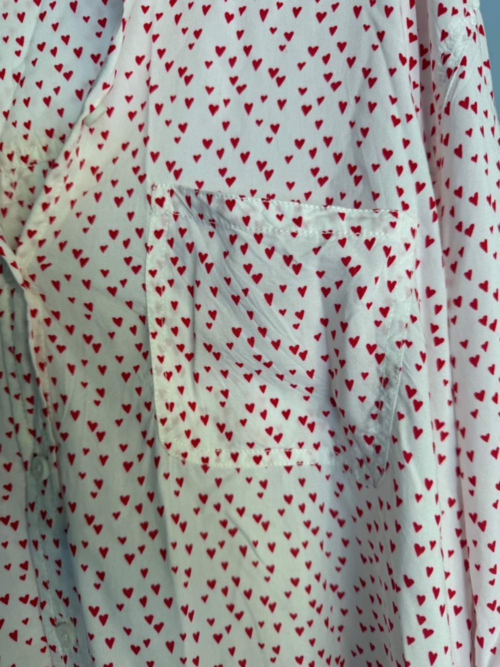 beachlunchlounge White Blouse with Red Heart Print - Picture 4 of 5